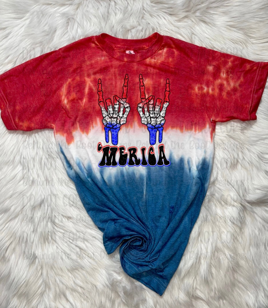 Skeleton Merica Tie Dye