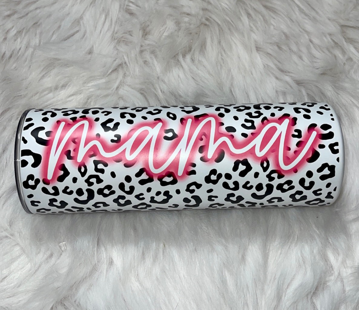 20oz Matte Stainless Leopard Mama Tumbler WS
