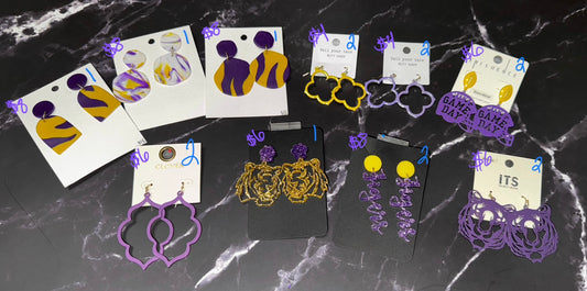 Purple & Gold Earrings