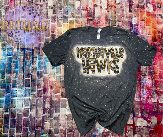 Marthaville Hawks Doodle Letters Tee