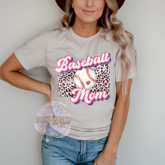 Pink and Leopard Baseball Mom