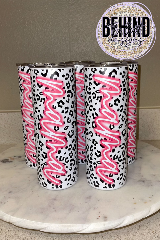 20oz Matte Stainless Leopard Mama Tumbler WS