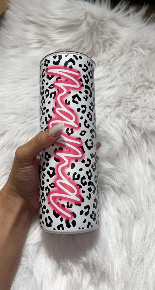 Leopard/Hot Pink Mama Tumbler