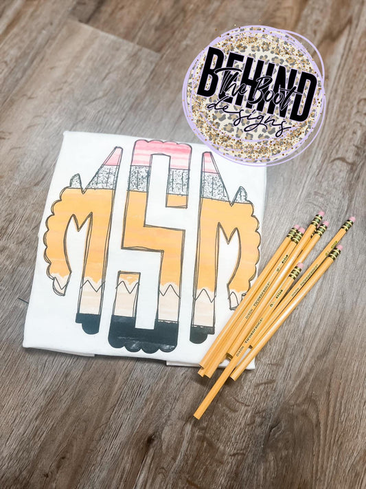 School Pencil Monogram Shirt