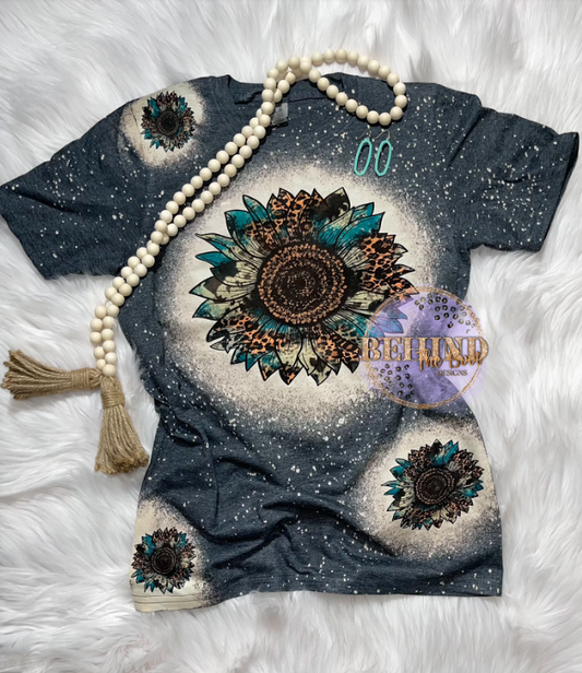 Leopard & Turquoise Sunflower WS